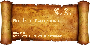 Munár Kunigunda névjegykártya